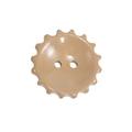 Ciondolo bottone in acrilico marrone a forma di petalo per portachiavi e gioielli - Grande Taglia 2 Fori Bordo Seghettato / Caffè Chiaro