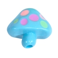 Light blue acrylic mushroom bead with colorful dots for DIY jewelry and phone chains - Painted Mushroom - Blue