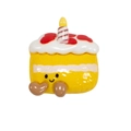 Cute yellow cartoon cake resin pendant with red heart and candle for DIY crafts - Cake Style No Hole