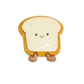 Cute cartoon toast bread keychain pendant in resin material with happy smiley face - Toast Slice No Hole