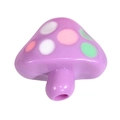 Purple acrylic mushroom bead with colorful dots for DIY jewelry making and charms - Painted Mushroom - Purple