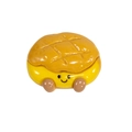 Cute cartoon bread keychain pendant with smiling face and bright yellow texture - Cute Burger Style No Hole