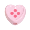 Rosafarbene herzförmige Harzperle mit vier dunkelrosa Punkten für DIY-Schmuck - Herzring / 50 Stück / Rosa