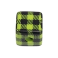 Cuenta de cubo acrílico con diseño de cuadros verde y negro para manualidades DIY - Cuadrado / Verde fruta