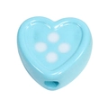 Blaue herzförmige Perle mit vier weißen Punkten für DIY-Schmuck und Bastelarbeiten - Herzring / 50 Stück / Blau