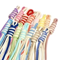 Two-tone spiral knot wrist straps in various rainbow colors for keys and mobile phones - Random Color