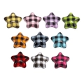 Plaid star-shaped acrylic loose beads in ten assorted vibrant colors for DIY crafts - Star / Random Color