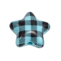 Star-shaped acrylic bead featuring light blue and black plaid pattern for DIY jewelry - Pentagram / Emerald