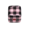Pink and black buffalo plaid acrylic cube bead for DIY jewelry making and keychains - Square / Light Pink