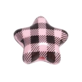 Pink star-shaped acrylic bead with black plaid pattern for DIY jewelry making - Pentagram / Light Pink