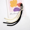 Two-tone black and cream spiral knot braided wrist lanyard for phone and keys - Cream White & Black