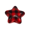 Star-shaped acrylic bead with red and black buffalo plaid pattern for DIY crafts - Pentagram / Red