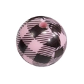 Pink checkered acrylic heart bead with black grid pattern for DIY jewelry making - Round / Light Pink