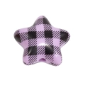 Star shaped acrylic bead with lavender purple plaid pattern and center hole for DIY - Pentagram / Light Purple