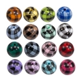 Colorful 16-piece set of acrylic checkered round beads for DIY jewelry making - Round / Random Color