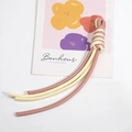 Pink and white braided wrist strap lanyard on floral card for phone and keys - Cream and Lotus Pink