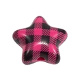 Pentagram star-shaped acrylic bead with pink and black checkered pattern for DIY crafts - Pentagram / Rose Red