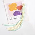 Braided wrist strap lanyard in mint green and pale yellow spiral knot cotton weave - Cream and Light Emerald