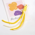 Two-tone yellow and white woven wristlet strap featuring a durable braided knot design - Cream and Dark Yellow