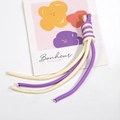 Dual-color purple and cream spiral knot wrist strap lanyard for phones and keys - Cream and Dark Purple