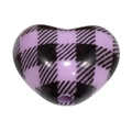 Purple buffalo plaid acrylic heart bead for DIY jewelry and keychain accessories - Heart (Black Grid) / Purple