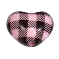 Pink heart-shaped acrylic bead with black checkerboard pattern for DIY crafts - Heart (Black Grid) / Light Pink