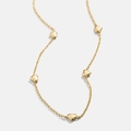 Minimalist gold-plated heart pendant necklace with five solid heart charms - Heart