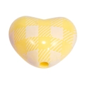 Yellow checkered acrylic heart bead with center hole for DIY jewelry making - Heart (White Grid) / Yellow