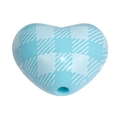 Light blue heart shaped acrylic bead with white plaid pattern for DIY jewelry making - Heart (White Grid) / Blue