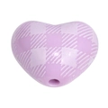 Lavender heart acrylic bead with white checkerboard pattern for DIY crafts - Heart (White Grid) / Purple
