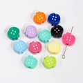 Bunte apfelförmige Harzperlen für DIY-Armbänder und Halsketten mit Seitenlöchern - Apfelverschluss / 50 Stück / Farbe (zufällig)
