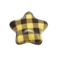 Star shaped acrylic checkerboard bead with yellow and black pattern for DIY jewelry - Pentagram / Yellow