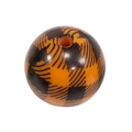 Orange and black buffalo plaid acrylic heart pattern round bead for DIY jewelry making - Round / Orange