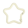 Star-shaped spring metal clasp with premium cream white lacquer finish for keychains - Small Star Style / Off-white