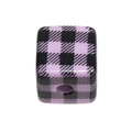 Purple checkered acrylic cube bead with center hole for DIY jewelry making and crafts - Square / Light Purple