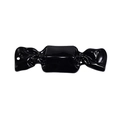 Glossy black acrylic candy-shaped accessory with high mirror finish and single hole design - Plain Glossy Black / Black