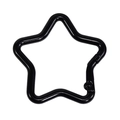 Star-shaped spring snap hook in matte black metal finish for keychain and bags - Small Star Style / Black
