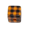 Acrylic square bead with orange and black buffalo plaid pattern for DIY crafts - Square / Orange