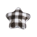 Star-shaped acrylic bead with black and white buffalo plaid pattern for DIY jewelry - Pentagram / White
