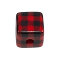 Square acrylic bead with red and black buffalo plaid pattern for DIY jewelry making - Square / Red