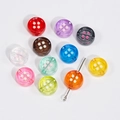 Bunte lichtdurchlässige runde Knopfperlen für DIY-Schmuck in vielen lebendigen Farben - Transparenter Runder Knopf / 50 Stück / Farbe (zufällig)