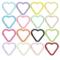 Anelli a molla a forma di cuore in lega colorata con 16 diverse finiture laccate - Cuore Piccolo / Colore Casuale