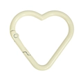 Moschettone in lega a forma di cuore color crema per portachiavi fai da te e borse - Cuore Piccolo / Bianco Sporco