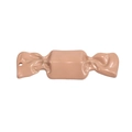 Pink acrylic candy-shaped pendant with a pre-drilled hole for DIY jewelry making - Plain Glossy Milk Tea
