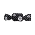 Acrylic candy charm in black with white grid and camellia floral patterns - Floral Black White Grid Camellia