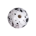 Acryl kraal voor sieraden maken met zwart inktpatroon en detail van een groot gat - 12mm Wit