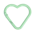 Moschettone a forma di cuore verde menta in lega con finitura opaca e molla - Cuore Piccolo / Verde Latte