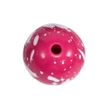 DIY fuchsia acryl kraal met wit spetterpatroon en centraal gat voor sieraden maken - 12mm Rozerood