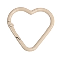 Moschettone a cuore beige opaco in lega per portachiavi e borse fai-da-te - Cuore Piccolo / Color Tè al Latte