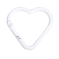 Moschettone a cuore in lega bianca con molla per portachiavi e accessori borse - Cuore Piccolo / Bianco